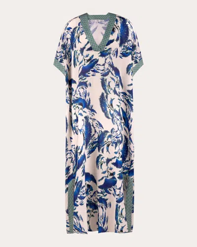 Karma On The Rocks Women's Kaze Bonsai Linen Kaftan In Blue