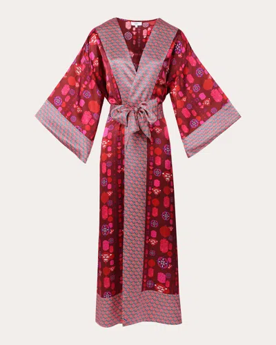 Karma On The Rocks Women's Kobe Chochin Silk Kimono In Pink