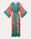 Karma On The Rocks Women's Kobe Niwa Silk Robe In Niwa Rose