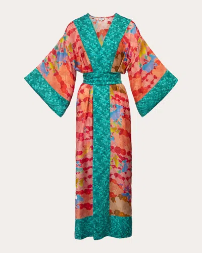 Karma On The Rocks Women's Kobe Niwa Silk Robe In Multi