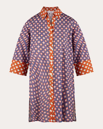 Karma On The Rocks Women's Mio Psyche Cotton Mini Shirt Dress In Purple