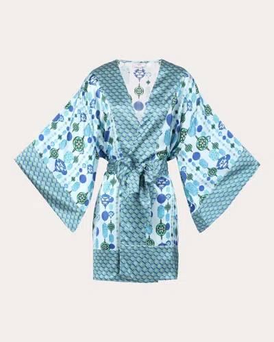 Karma On The Rocks Women's Osaka Chochin Silk Kimono In Multi
