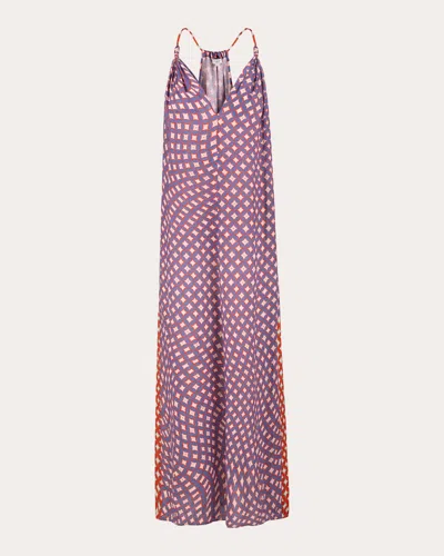 Karma On The Rocks Women's Sabi Psyche Linen Maxi Dress In Purple