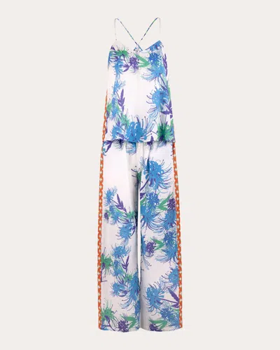 Karma On The Rocks Women's Tio Higa Silk Pants Set In Multicolor