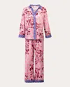Karma On The Rocks Women's Tokyo Ginko Printed Cotton Pajama Set In Pink