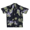 Karmakula Men's Short Sleeve Shirt Hawaiian Shirt Atlanta Blue In Black
