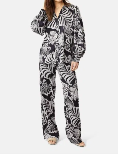 Karmamia Amelia V-neck Shirt In Navy Palm In Multi