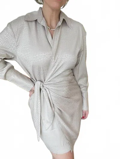 Karmamia Ivy Wrap Dress In Snake Jacquered In White