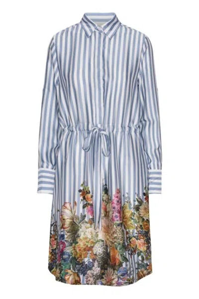 Karmamia Women's Alba Dress In Floral Stripe In Blue