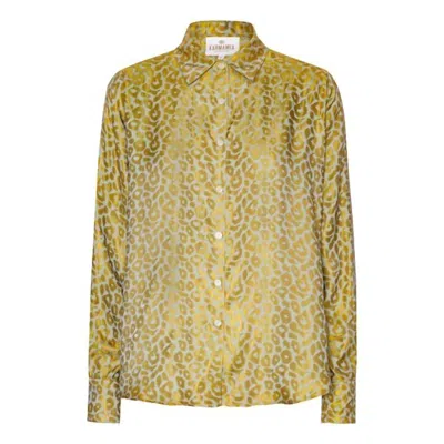 Karmamia Women's Alma Shirt In Gold Leo Silk In Green