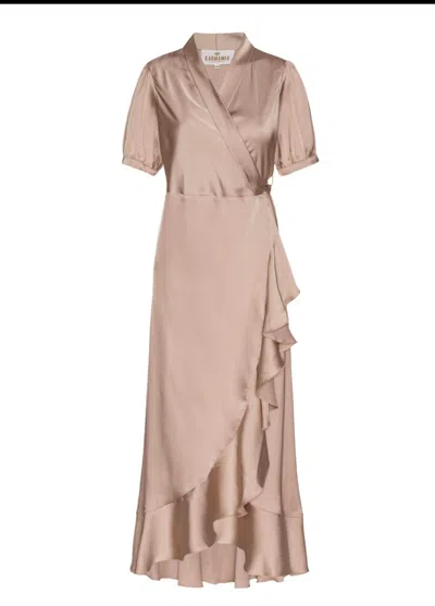 Karmamia Women's Iris Dress In Hammered Satin Blush In Beige
