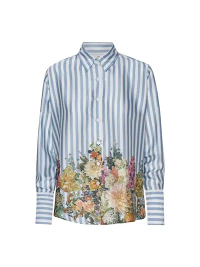 Karmamia Women's Joseph Shirt In Floral Stripe In Multi