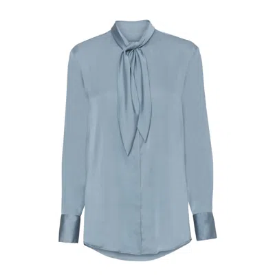 Karmamia Women's Ribbon Shirt In Blue Cotton