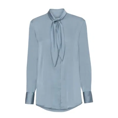 Karmamia Women's Ribbon Shirt In Blue Cotton In Multi