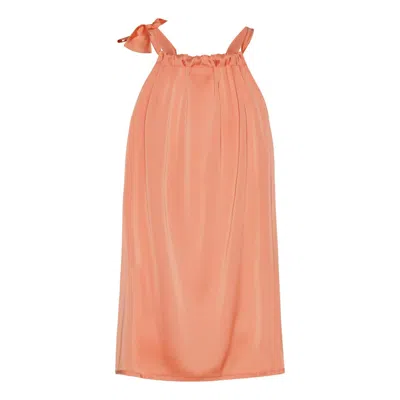 Karmamia Women's Ruffle Tie Top In Apricot In Orange