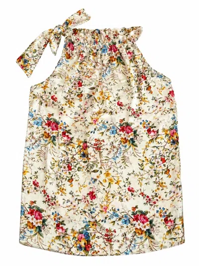 Karmamia Women's Ruffle Tie Top In Bloom In Multi