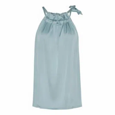 Karmamia Women's Ruffle Tie Top In Sky In Green