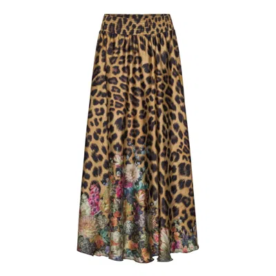 Karmamia Women's Savannah Skirt In Flower Leopard In Brown