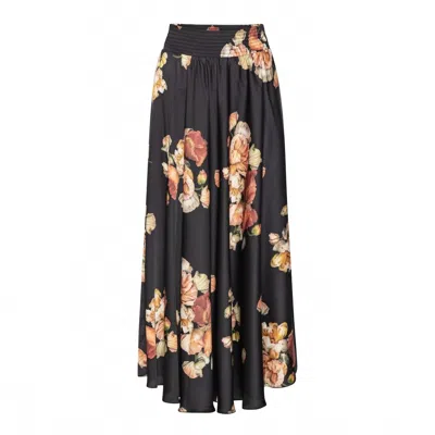 Karmamia Women's Savannah Skirt In Poppy Bouquet In Black