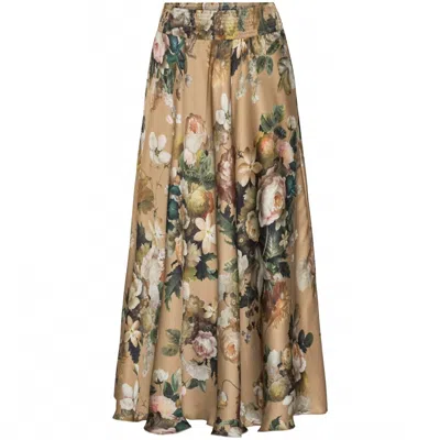 Karmamia Women's Savannah Skirt In Tan Blossom In Multi