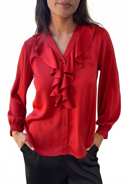 Karmamia Women's Sophia Blouse In Chili In Burgundy