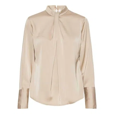 Karmamia Women's Tara Blouse In Hammered Satin In Beige