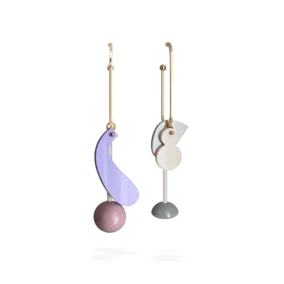 Karman Jewelry Women's Grey / Gold / Pink Tami Earrings