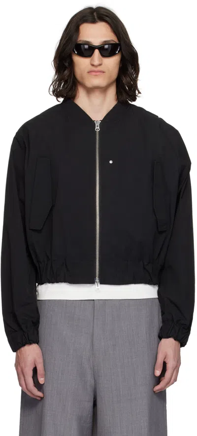 Karmuel Young Black Molded Bulk Bomber Jacket