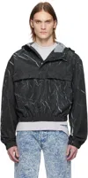 Shop Karmuel Young Navy Pressed Textured Jacket