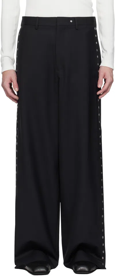 Karmuel Young Navy Wide Leg Side Snap Trousers