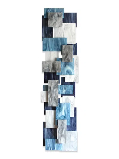 Karo Studios Arctic Glass & Metal Wall Sculpture In Blue