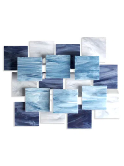 Karo Studios Arctic Sunset Glass Wall Sculpture In Blue