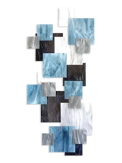 Karo Studios Arctic Sunset Vertical Glass Wall Sculpture In Blue