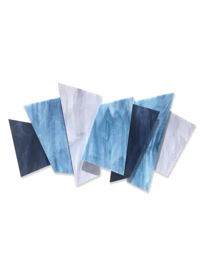 Karo Studios Ascend Glass & Metal Wall Sculpture In Blue
