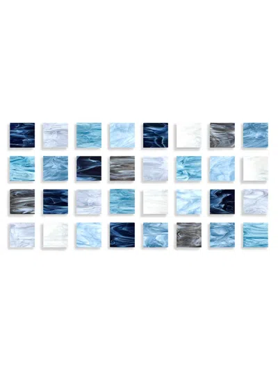 Karo Studios Cool & Crisp Glass Wall Sculpture In Blue