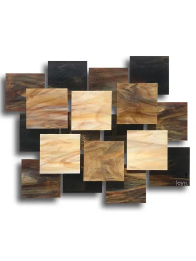 Karo Studios Cosmos Glass & Metal Wall Sculpture In Brown