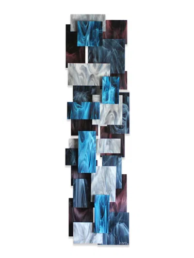 Karo Studios Geometric Glass & Metal Wall Sculpture In Purple