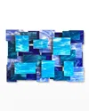 Karo Studios Glass And Metal Wall Sculpture In Blue