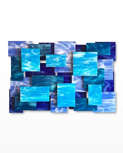 Karo Studios Glass And Metal Wall Sculpture In Blue