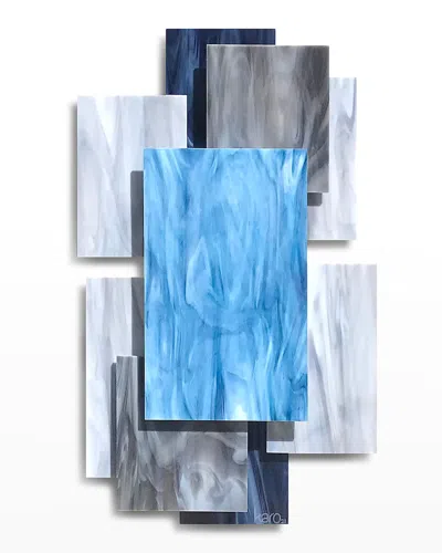 Karo Studios Glass And Metal Wall Sculpture In Blue