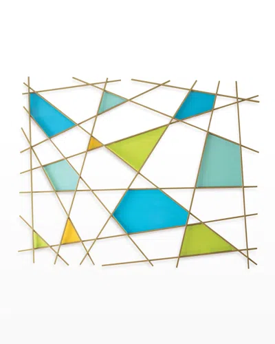 Karo Studios Glass And Metal Wall Sculpture In Blue/green