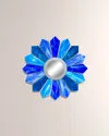 Karo Studios Sunburst Ah Sculptural Wall Mirror - 30" In Blue