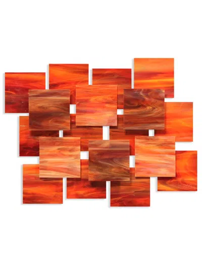 Karo Studios Sunset Glass Wall Sculpture In Red