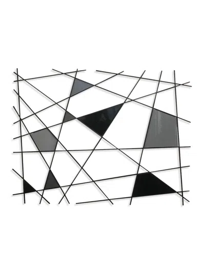 Karo Studios Triangulation Glass & Steel Wall Sculpture In Black