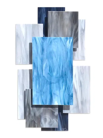 Karo Studios Vertex Glass & Metal Wall Sculpture In Blue