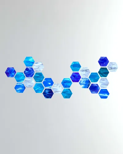 Karo Studios Water Hexagonal Glass Wall Sculpture In Multi