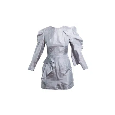 Karolina Ozolinsiute Women's Arianel Grey Silk Mini Dress In Gray