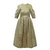 Karolina Ozolinsiute Women's Sparkling Gold Party Maxi Auriel Dress In Green