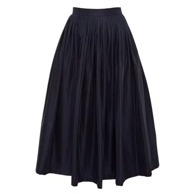 Karolina Ozolinsiute Women's Blue / Black Dark Navy Maxi Silk Blend Linna Skirt In Blue/black