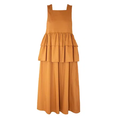 Karolina Ozolinsiute Women's Bonnie Brown Cotton Maxi Dress